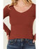 Image #3 - Shyanne Women's Ribbed Long Sleeve Sweater, Mauve, hi-res