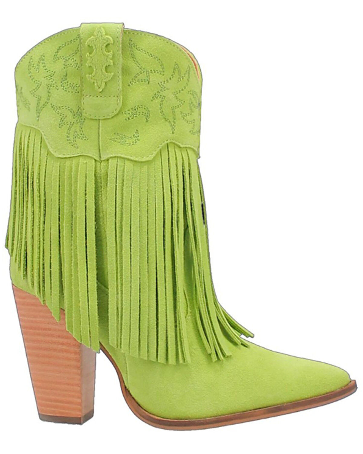 Image #2 - Dingo Women's Crazy Train Leather Booties - Round Toe, Moss Green, hi-res