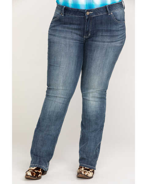 Image #3 - Wrangler Women's Straight Leg Jeans - Plus, Indigo, hi-res