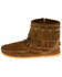Minnetonka Women's Double Fringe Boots - Moc Toe, Black, hi-res