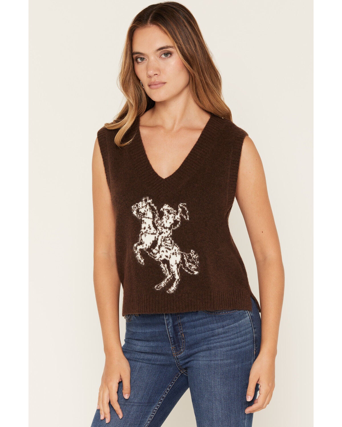 Image #1 - Z Supply Women's Horse Sweater Vest, Brown, hi-res