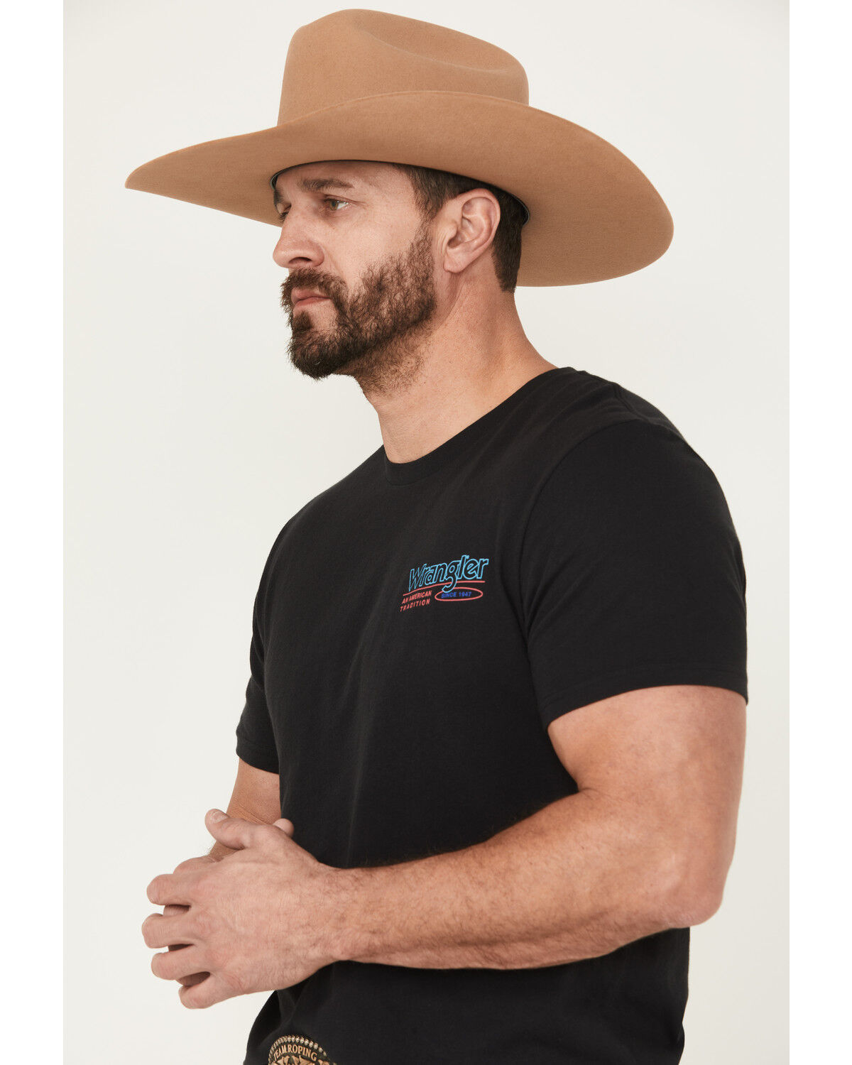 Image #4 - Wrangler Men's Boot Barn Exclusive Rise Scorpion Short Sleeve Graphic T-Shirt, Black, hi-res