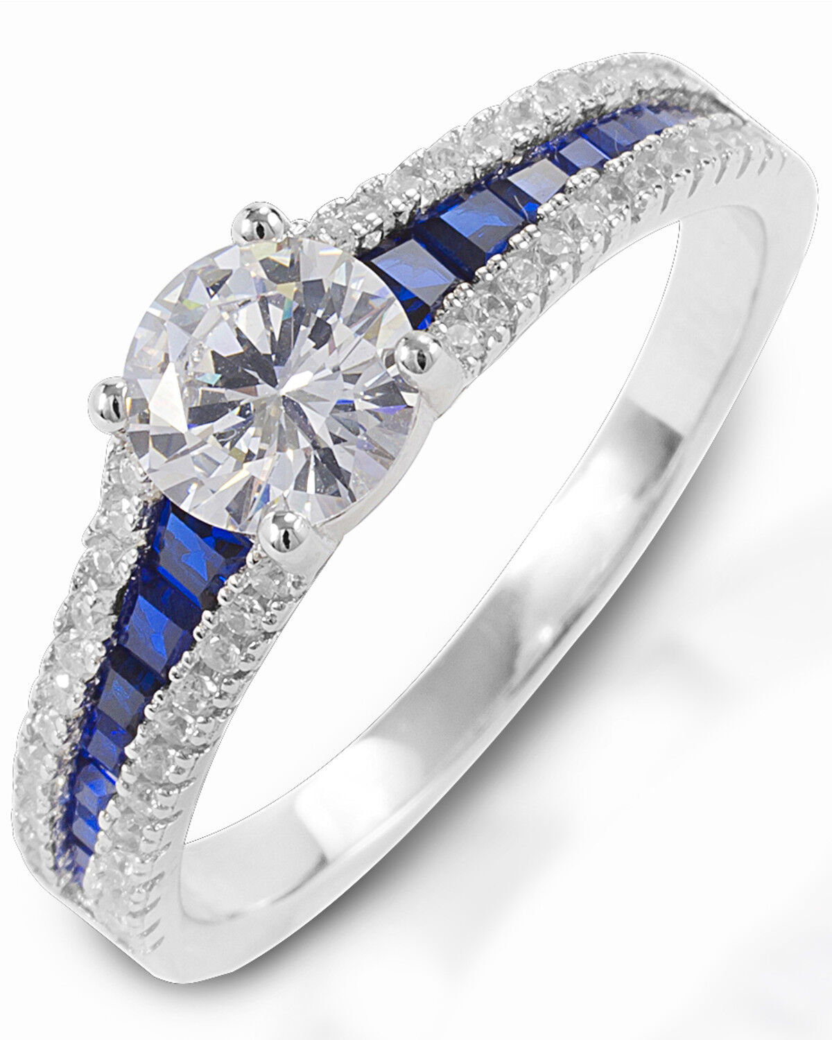 Image #1 - Kelly Herd Women's Blue Spinel Engagement Ring, Silver, hi-res