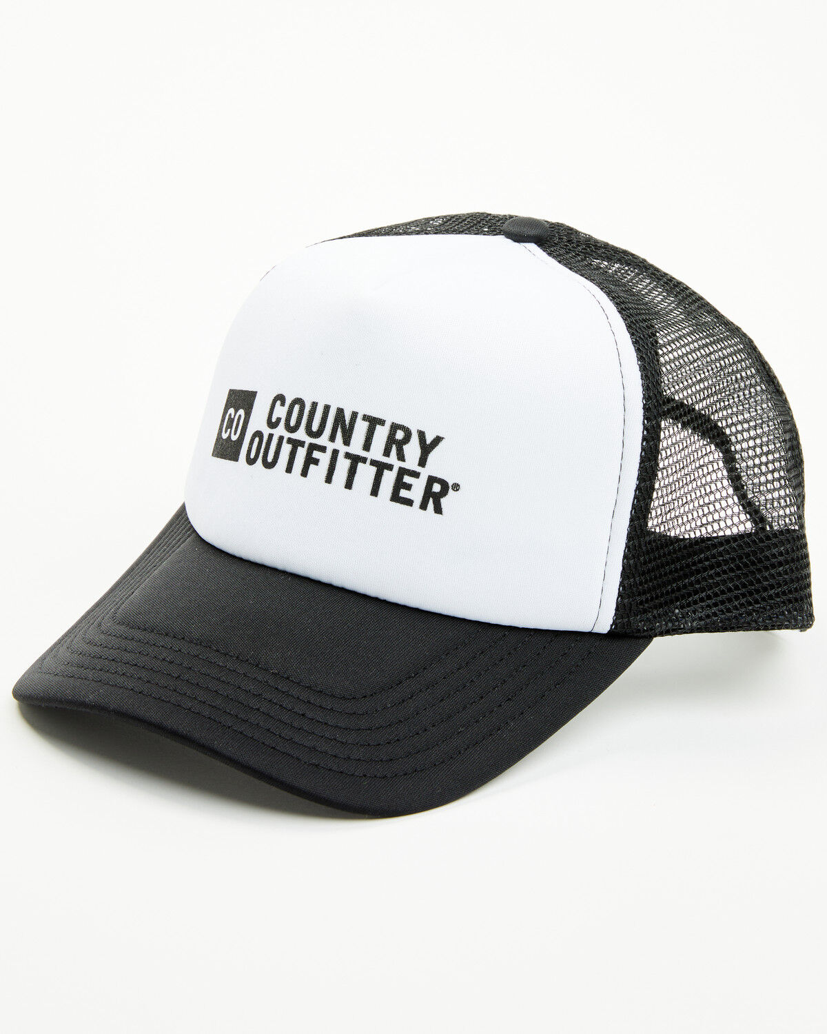 Image #1 - Country Outfitter Logo Ball Cap, Black/white, hi-res