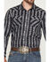 Image #3 - Panhandle Slime Men's Southwestern Striped Print Long Sleeve Snap Western Shirt, Black, hi-res