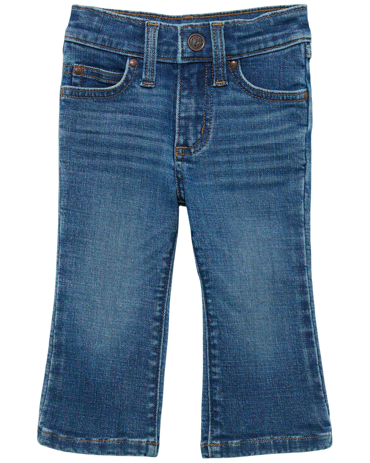 Image #2 - Wrangler Infant Girls' Dark Wash Bootcut Denim Jeans, Dark Wash, hi-res