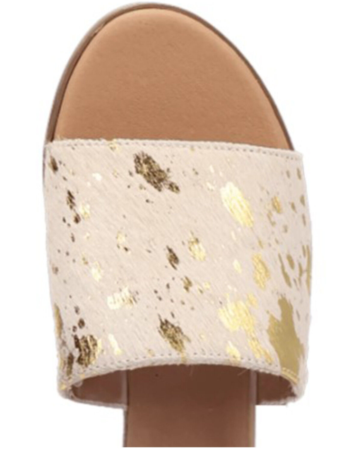 Image #6 - Dingo Women's Metallic Hairon Moo Moo Sandals, Gold, hi-res