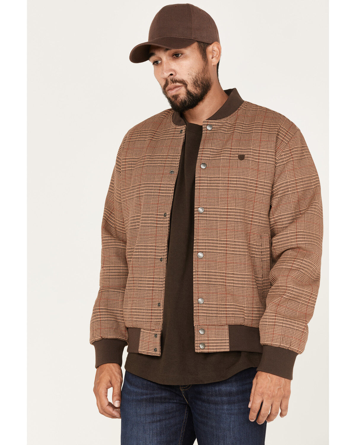 Image #1 - Brixton Men's Dillinger Bomber Jacket, Tan, hi-res