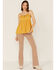 Image #2 - Cleo + Wolf Women's Knit Babydoll Tank Top, Gold, hi-res