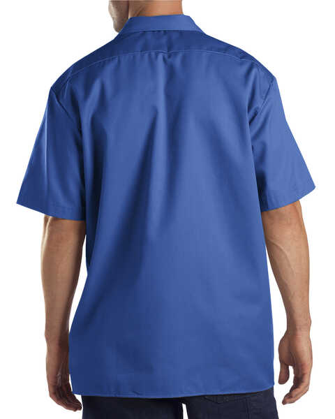 Image #2 - Dickies Men's Short Sleeve Twill Work Shirt - Big & Tall-Folded, Royal, hi-res
