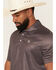 Image #2 - Panhandle Slim Men's Geo Print Short Sleeve Performance Polo, Brown, hi-res