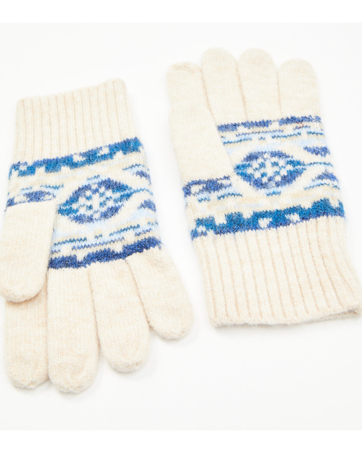 Image #2 - Idyllwind Women's Hensley Southwestern Print Gloves, Ivory, hi-res