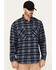 Image #1 - Hawx Men's Ball Plaid Print Long Sleeve Button-Down Flannel Work Shirt, Navy, hi-res
