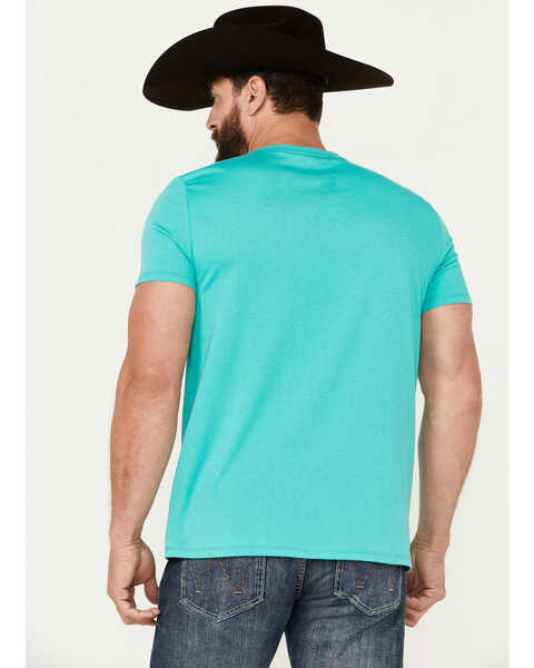 Image #4 - Rock & Roll Denim Men's Rodeo Skull Short Sleeve Graphic T-Shirt, Turquoise, hi-res