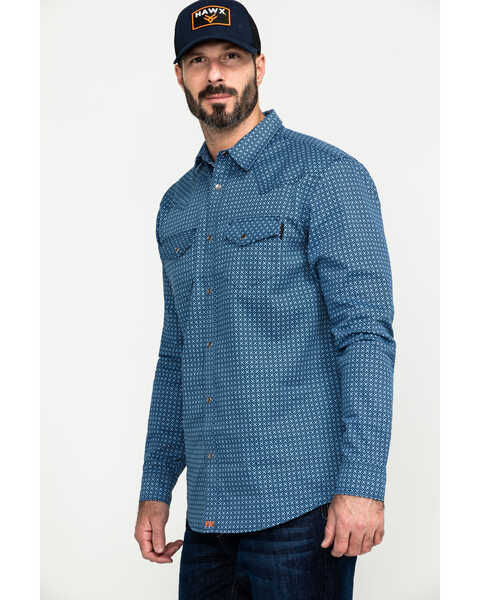 Image #3 - Cody James Men's FR Geo Print Long Sleeve Work Shirt - Tall, Blue, hi-res