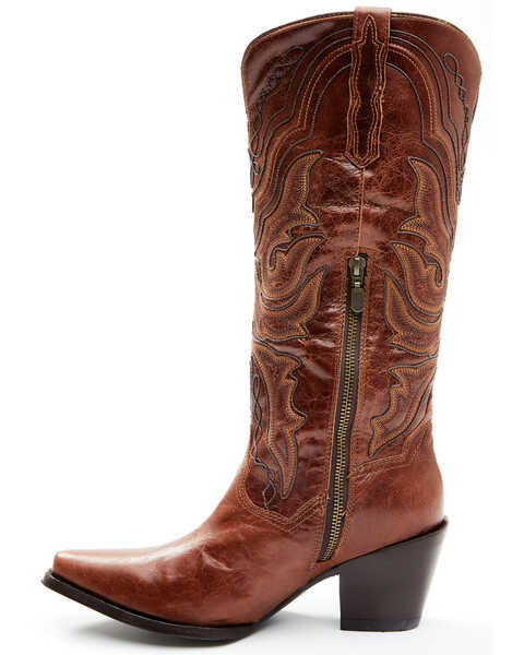 Image #3 - Dan Post Women's Chestnut Western Boots - Snip Toe, , hi-res
