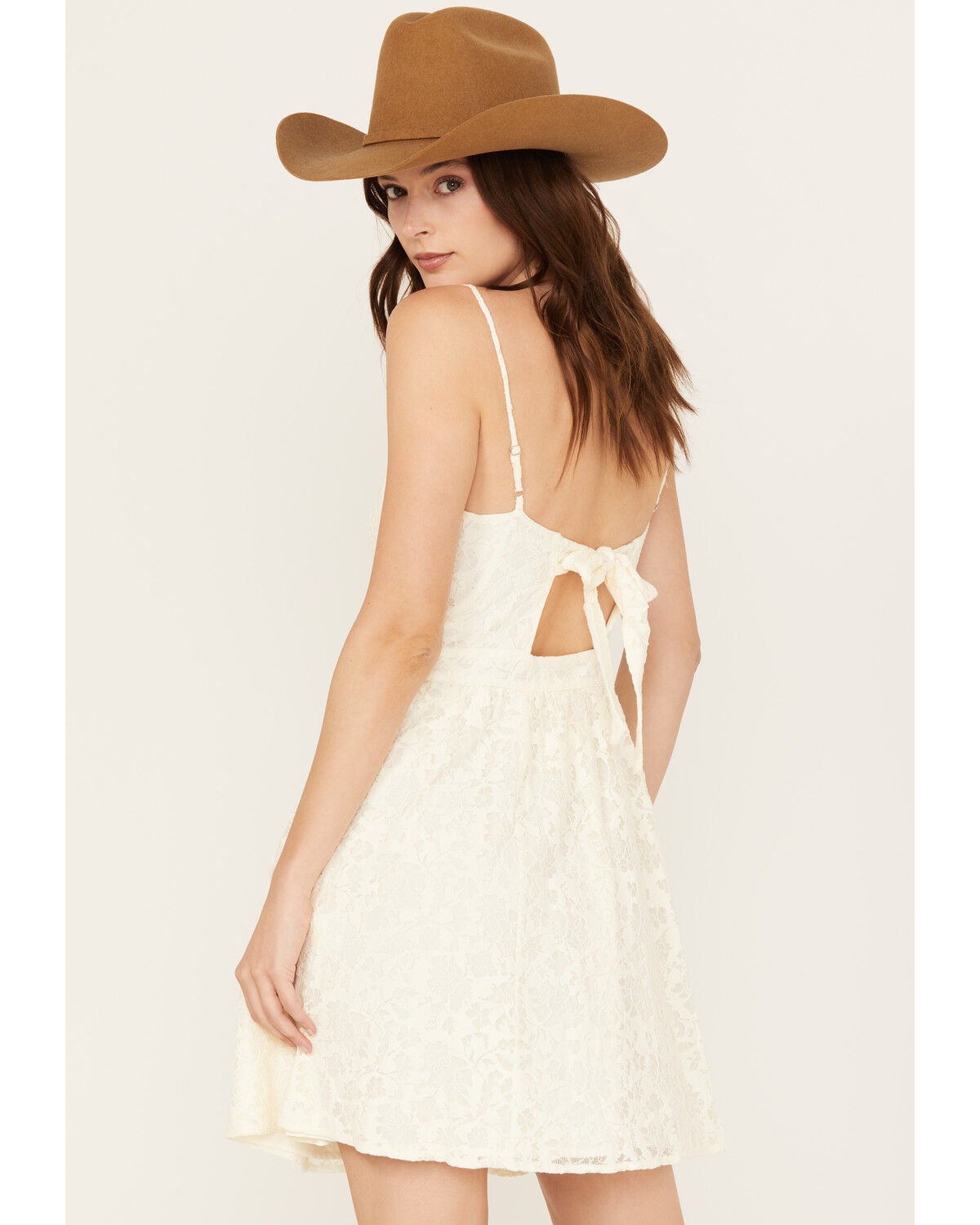Image #4 - Molly Bracken Women's Lace Button Down Sleeveless Mini Dress, Ivory, hi-res