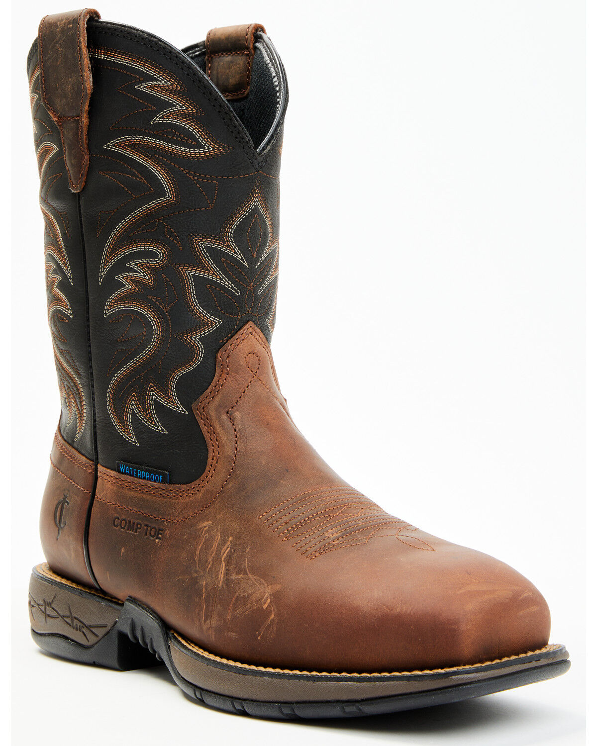 Image #1 - Cody James Men's Xero Gravity Lite Waterproof Pull-On Work Boots - Composite Toe, Black, hi-res