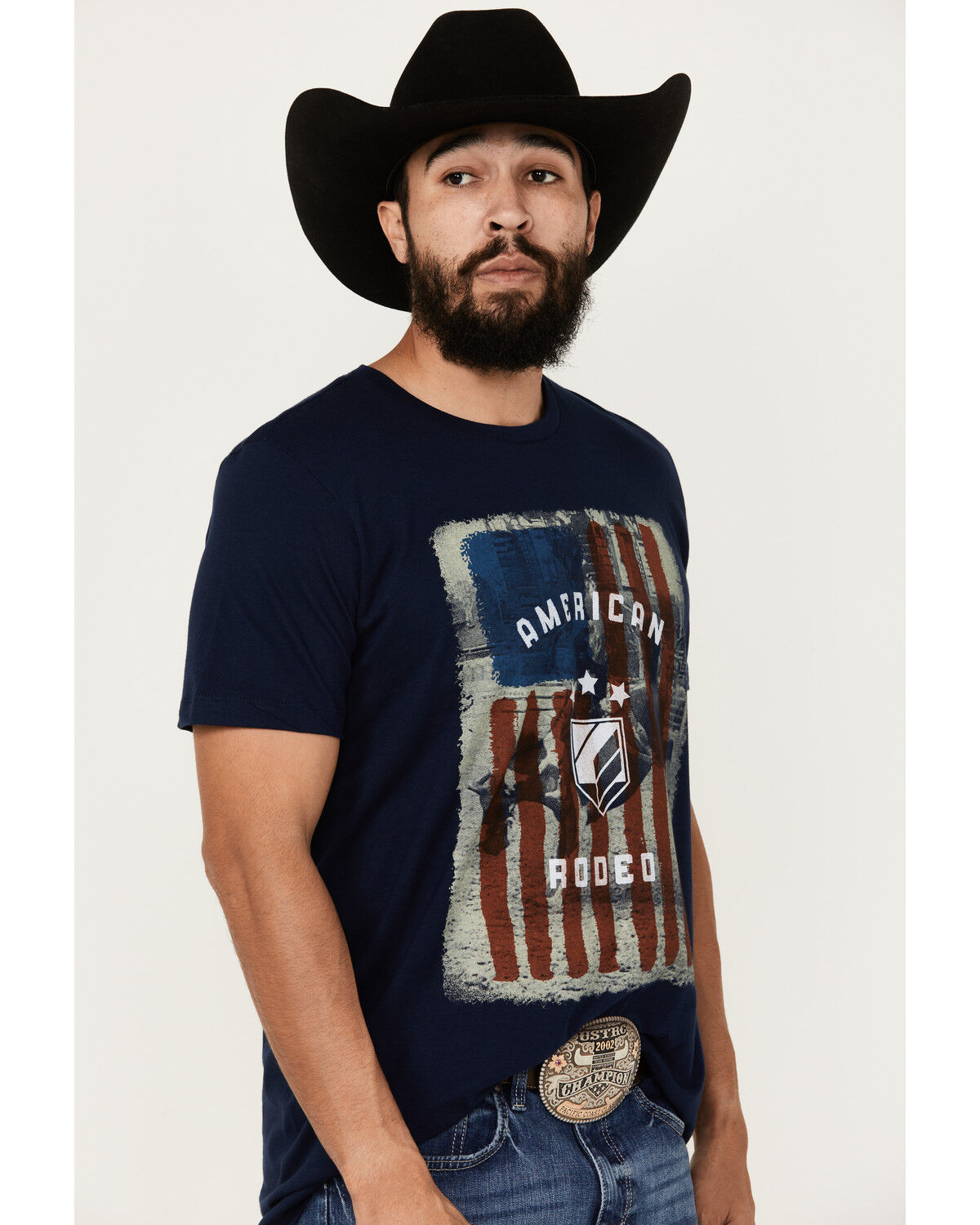 Image #2 - RANK 45® Men's American Rodeo Short Sleeve Graphic T-Shirt, Dark Blue, hi-res