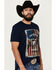 Image #2 - RANK 45® Men's American Rodeo Short Sleeve Graphic T-Shirt, Dark Blue, hi-res