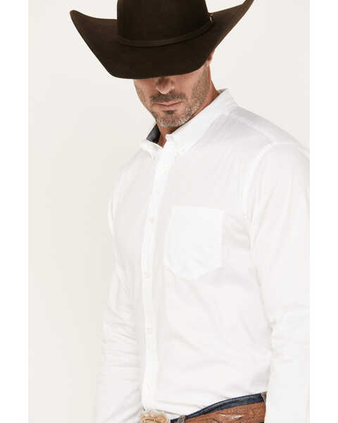 Cody James Men's Rare Bird Solid Long Sleeve Button Down Stretch Western Shirt, White, hi-res