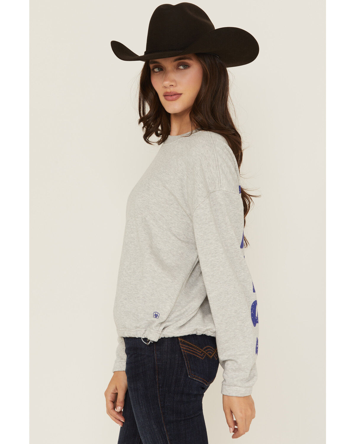 Image #2 - Ariat Women's Cowgirl Sweatshirt, Grey, hi-res