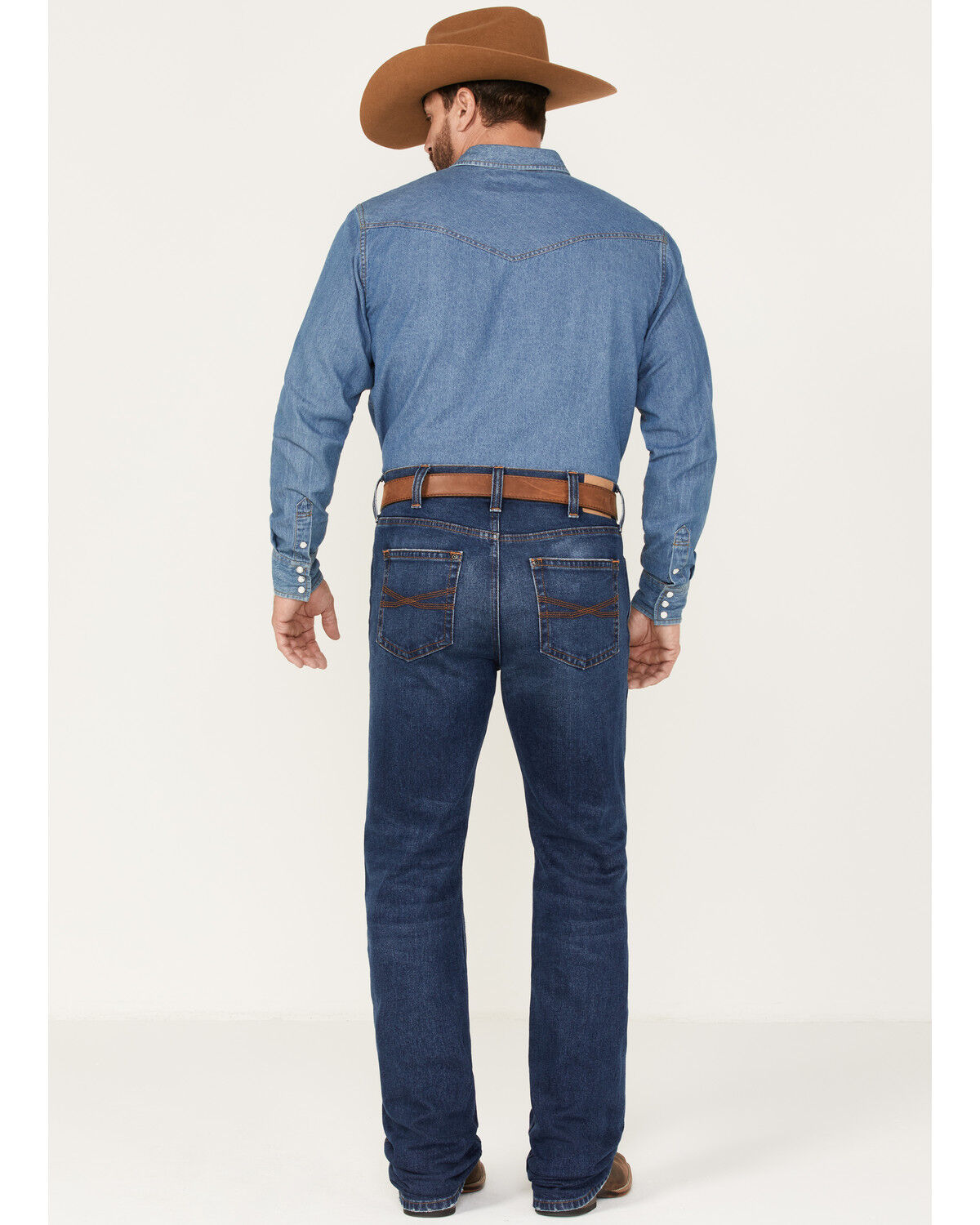 Image #3 - Blue Ranchwear Men's Montana Medium Wash Stackable Straight Stretch Denim Jeans, Medium Wash, hi-res