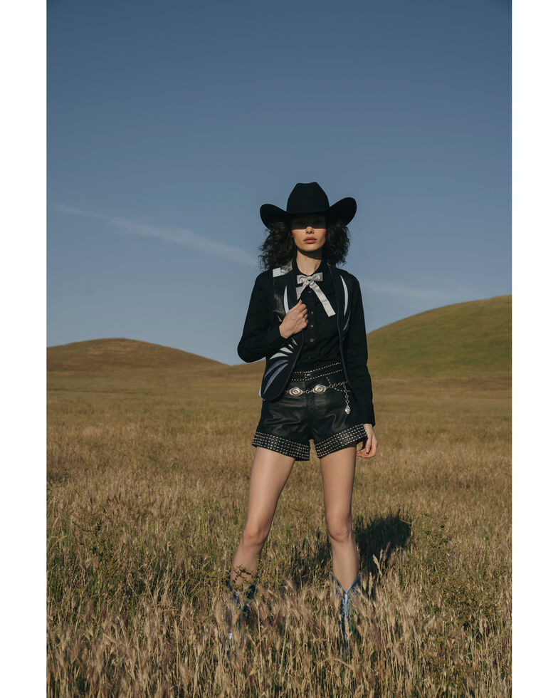 Understated Leather Women's Contrast Leather Bonnie Vest, Black, hi-res