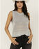 Image #1 - Sadie & Sage Women's Striped Sweater Tank, Grey, hi-res