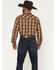 Image #4 - Wrangler Retro Men's Premium Plaid Print Long Sleeve Snap Western Shirt, Brown, hi-res