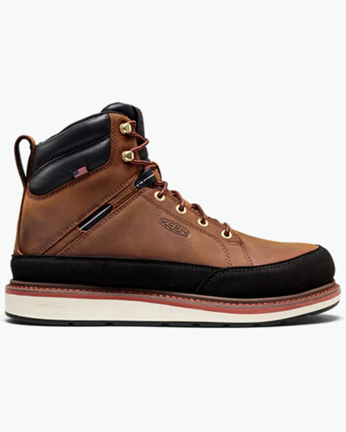 Keen Men's 6" Liberty Racer Waterproof Work Boots - Carbon Toe, Brown, hi-res