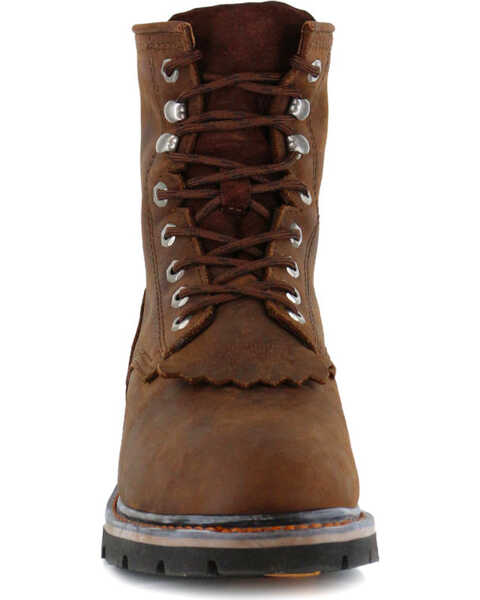 Image #4 - Cody James Men's 8" Waterproof Lace-Up Kiltie Work Boots - Round Toe, Brown, hi-res