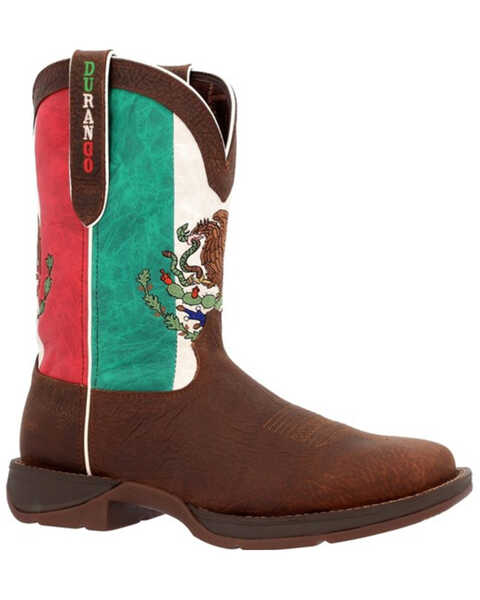 Durango Men's Rebel Mexico Flag Shaft Performance Western Boots - Square Toe , Brown, hi-res