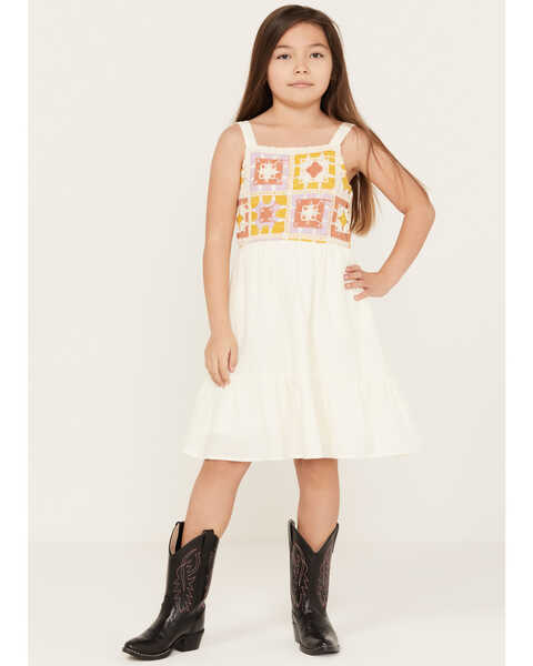 Hayden LA Girls' Crochet Mini Dress, Off White, hi-res