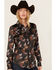 Image #2 - Rock & Roll Denim Women's Horse Print Fringe Long Sleeve Snap Stretch Western Shirt, Black, hi-res