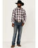 Image #2 - Roper Men's Liberty Bell Large Plaid Print Long Sleeve Button-Down Western Shirt, Blue, hi-res