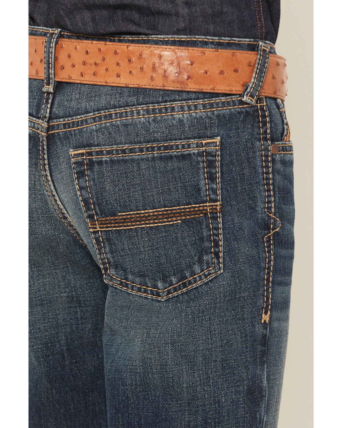 Image #4 - Ariat Boys' B4 Dark Wash Relaxed Bootcut Denim Jeans, Dark Wash, hi-res