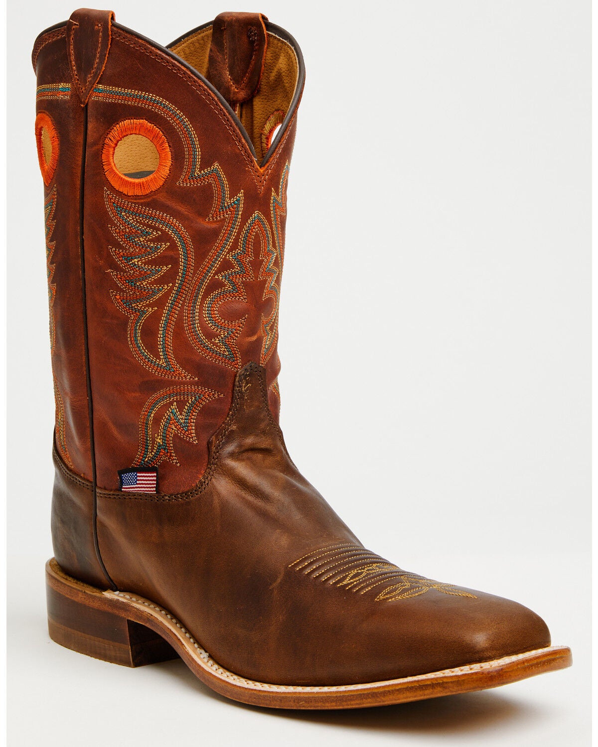 Image #1 - Justin Men's Boot Barn Exclusive Bent Rail Nash Western Boots - Broad Square Toe, Brown, hi-res