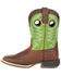 Durango Boys' Lil Rebel Pro Lime Western Boots - Square Toe, Brown, hi-res
