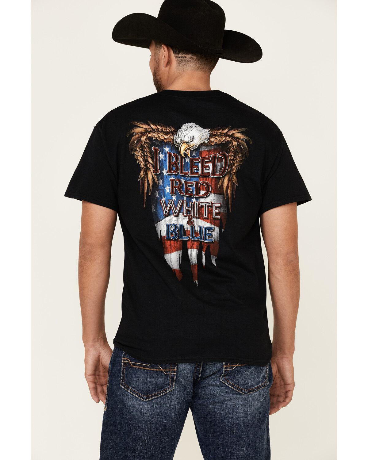 Cowboy Up Men's I Bleed Red White 