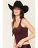 Image #2 - Idyllwind Women's Faux Suede Sleeveless Lace-Up Top, Wine, hi-res