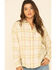 Levi's Women's Yellow Tonal Plaid Relaxed Long Sleeve Western Flannel Shirt , Yellow, hi-res