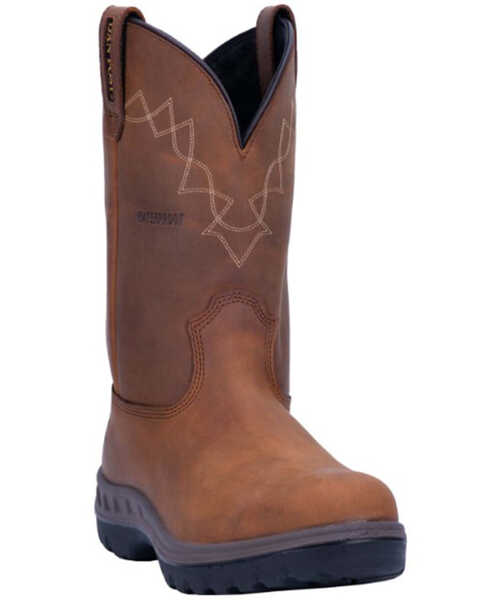 Image #1 - Dan Post Men's Cummins Waterproof Western Work Boots - Soft Toe, Tan, hi-res