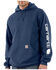 Image #4 - Carhartt Men's Loose Fit Midweight Logo Sleeve Graphic Hooded Sweatshirt - Big & Tall, Navy, hi-res