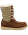 Image #2 - Twisted X Women's Oiled Saddle Lace-Up Shearling Lined Wedge Sole Boots - Moc Toe, Brown, hi-res