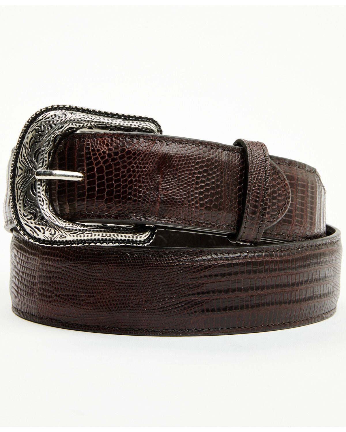 Cody James Men's Exotic Lizard Belt, Black Cherry, hi-res
