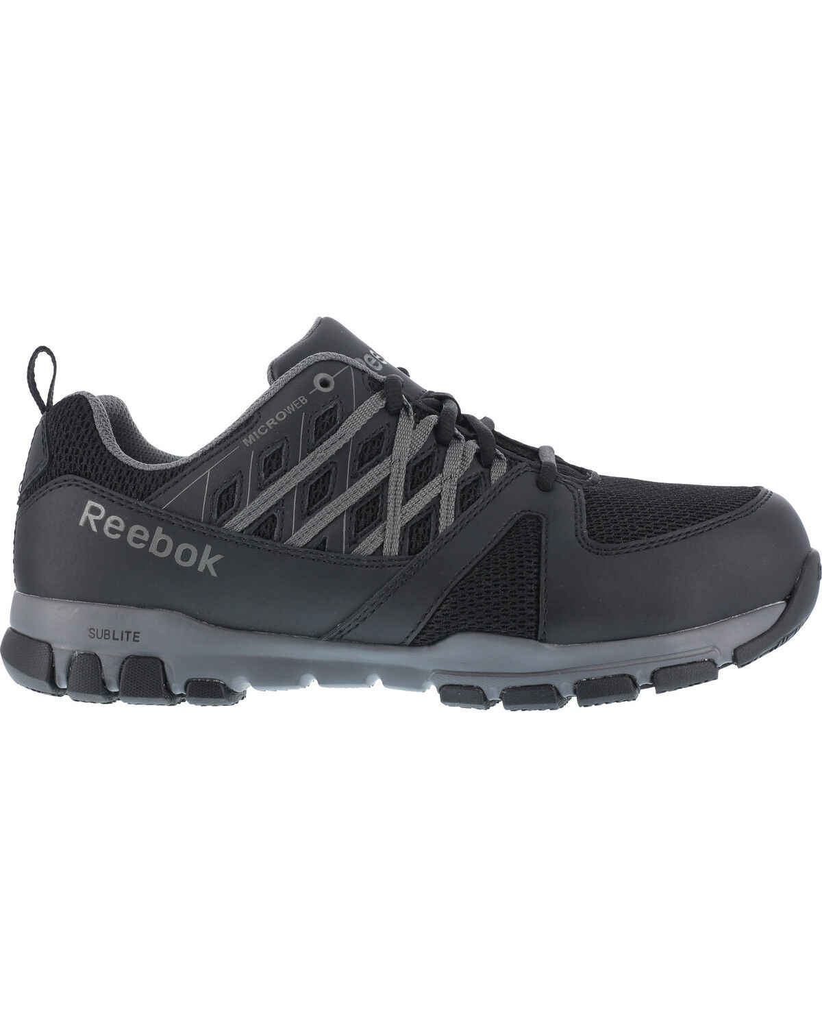 Image #3 - Reebok Men's Athletic Oxford Sublite Work Shoes - Soft Toe, Black, hi-res