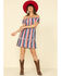 Image #3 - Rock & Roll Denim Women's Stripe Off The Shoulder Dress, Red/white/blue, hi-res