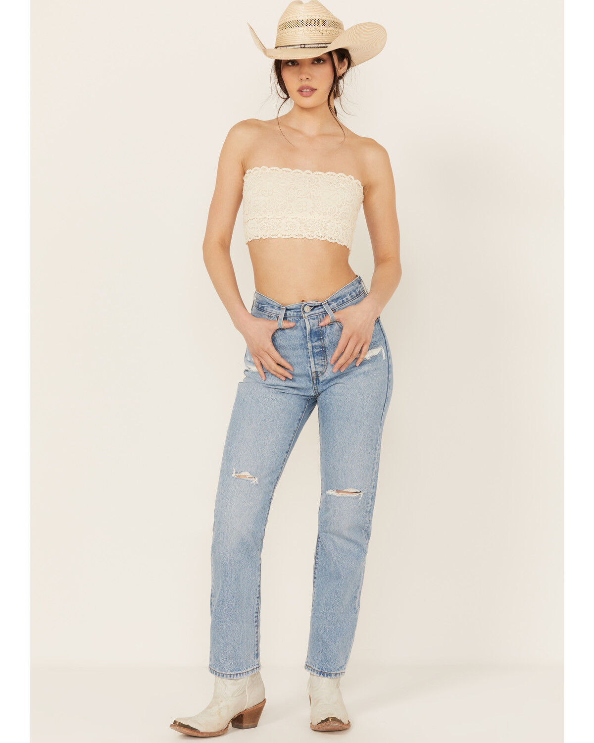 Image #1 - Levi's Women's 501® Original Lane Change Light Wash High Rise Straight Denim Jeans, Light Wash, hi-res