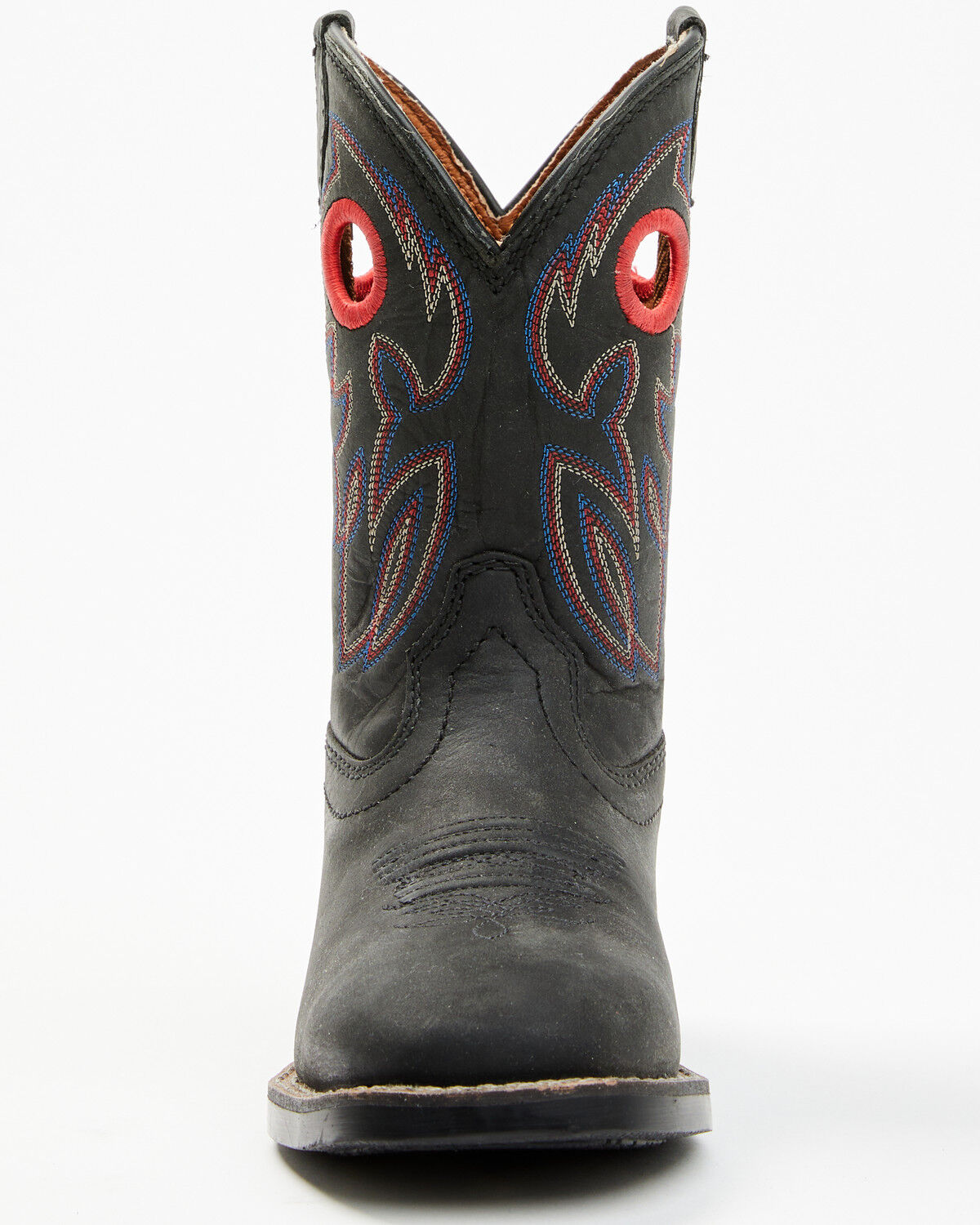 Image #4 - Justin Boys' Bowline Western Boots - Broad Square Toe, Black, hi-res